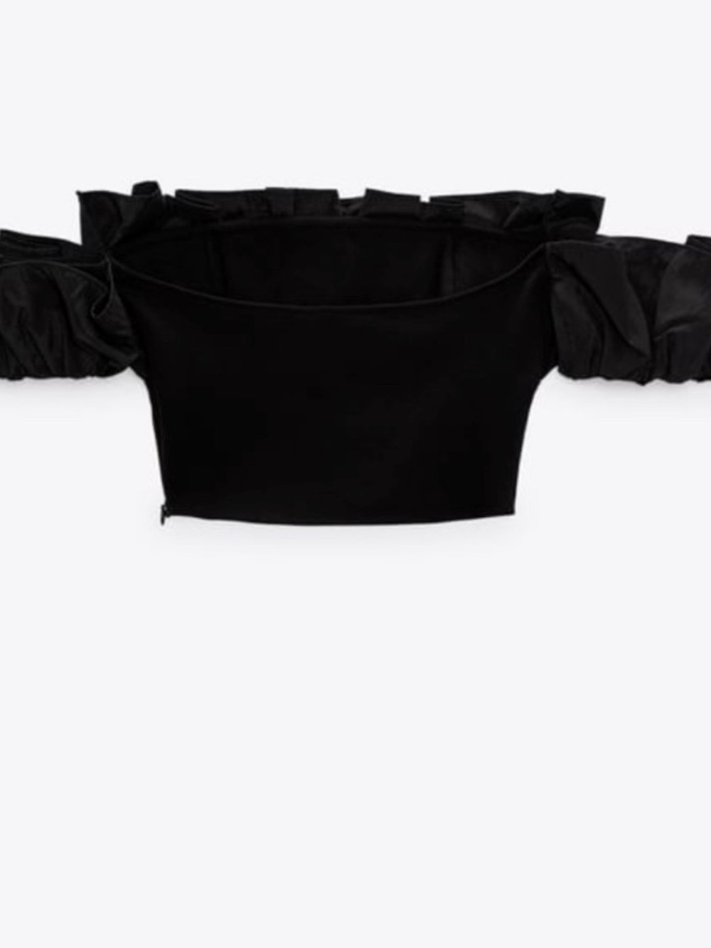 Zara Off-Shoulder Ruffle Crop Top - Picture 4 of 7